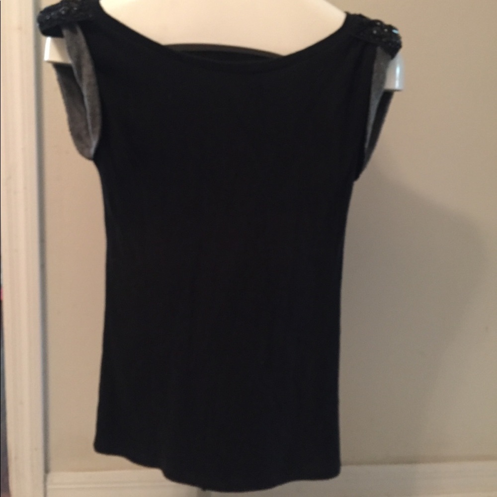 Gap black sleeveless shirt with jewel detail shoulder sleeve
